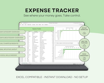 Expense Tracker Spreadsheet | Personal Finance Tracker | Money Management Tool