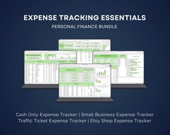 Expense Tracking Essentials | Cash Expense Tracker | Small Business Expense Tracker | Traffic Ticket Tracker | Etsy Shop Expense Tracker