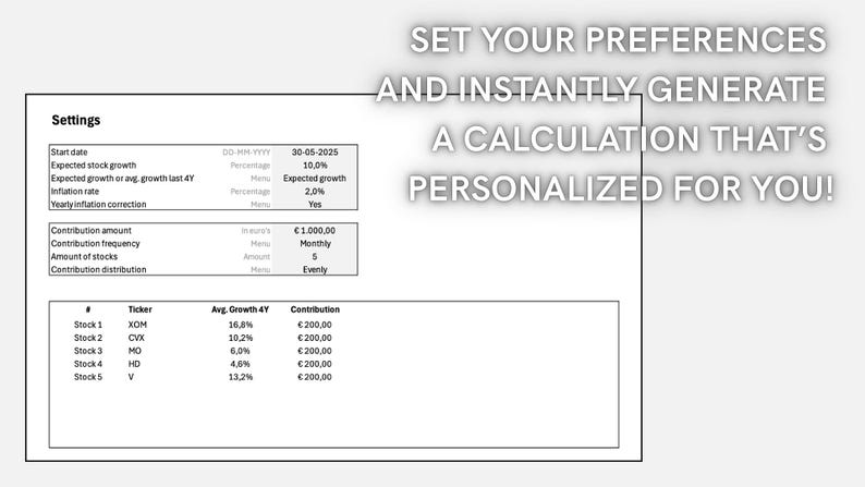 Dividend Growth Calculator Model | Financial Planning Tool - Etsy