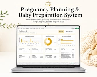Pregnancy Planner Excel Template | Baby Preparation System, Registry, Budget, Hospital Bag, Birth Plan, Appointments & Leave Tracker
