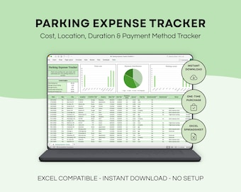 Parking Expense Tracker | Parking Cost Log & Monthly Summary | Car Parking Fee Tracker | Location Parking Cost Analysis | Excel Parking Log