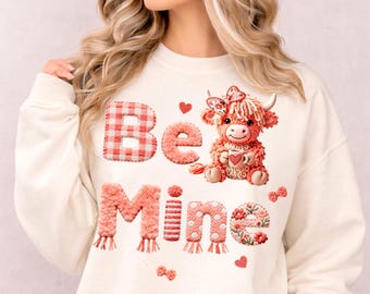 Be Mine Highland Kuh Digitales Design - Schnapphaken Garnstil Valentine Kuh PNG