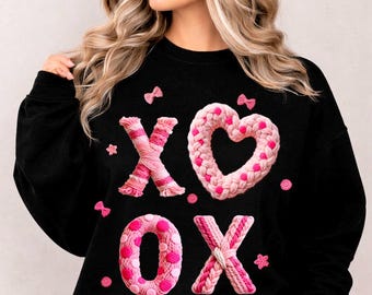Kunstgarn XOXO PNG, Valentinstag Design (digitaler Download)