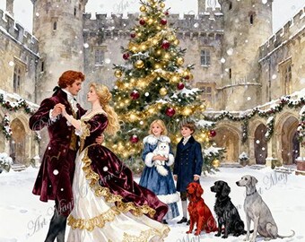 Vintage Christmas  – A Winter Tale | 10 JPG Printable Junk Journal Pages | Victorian Watecolor  Clipart