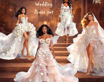 Ilustração de vestido de noiva elegante, vestido de noiva branco em PNG, vestido de renda transparente, ilustração de noiva fashion.