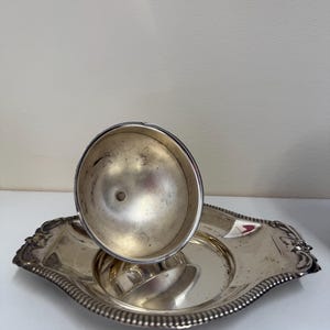 Vintage Style Silver Serving Dish with Lid – Decorative Tray
