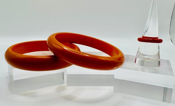Bakelite Bracelet Set and Ring - image 1