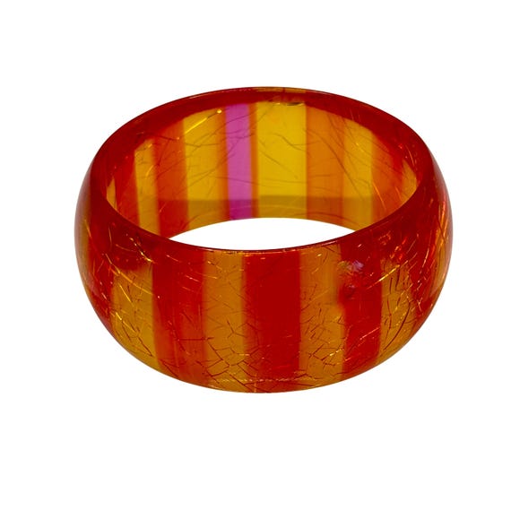 Plastic Striped Bracelet - image 1
