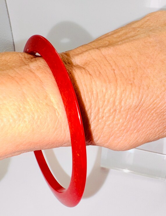 Bakelite Red spacer Bangle - image 2