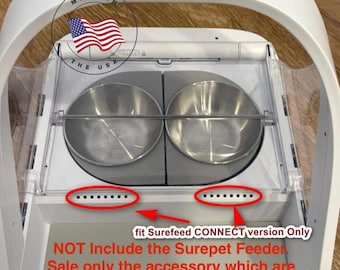 SureFeed Smart Connect Feeder Upgrade Kit – Stainless Steel Bowls with Plastic Trim. Made in USA