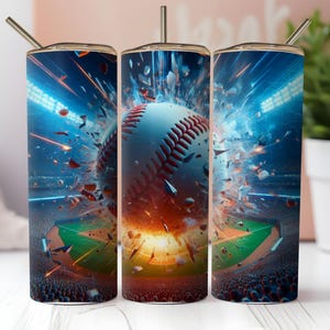 Baseball Tumbler Wrap PNG: 20oz Skinny Sublimation Design (Digital Download