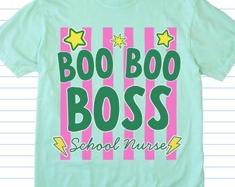 Comfort Colors Funny School Nurse Shirt, Retro Nurse Graphic Tee, Back to School Shirt, Cute School Staff Gift, First Day of School Tee