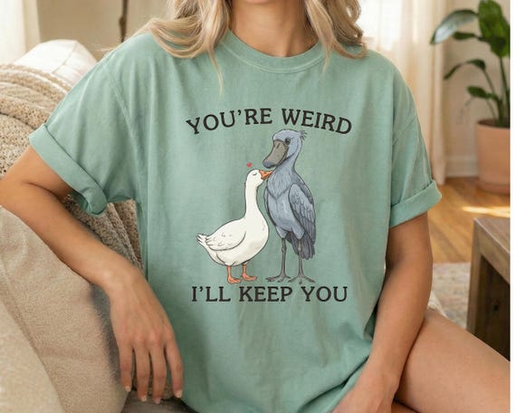 You're Weird I'll Keep You Goose Shoebill Shirt, Funny Couple Relationship Tee