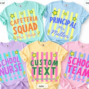 Comfort Colors School Staff Shirt, Funny Teacher Team Tee, Back To School Staff Gift, Office Principal Nurse Cafeteria School Tshirt image 1