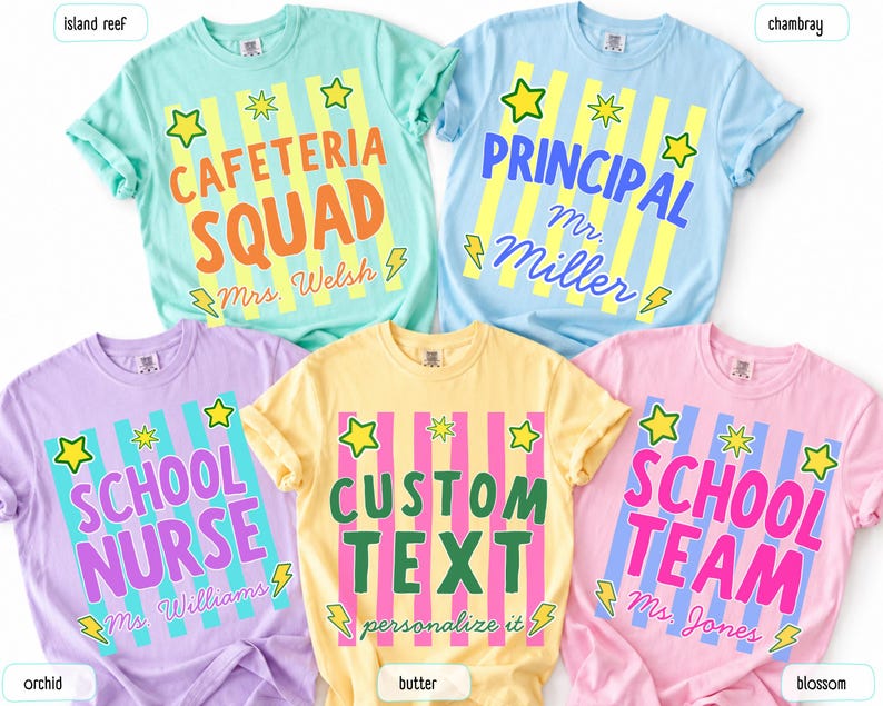 Comfort Colors School Staff Shirt, Funny Teacher Team Tee, Back To School Staff Gift, Office Principal Nurse Cafeteria School Tshirt image 1