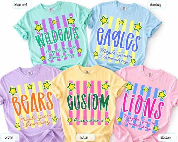 Custom School Mascot Shirt, Comfort Colors School Spirit Tee, Custom Team Mascot Shirt, Game Day Shirt, Back to School Gift, Mascot T-shirts