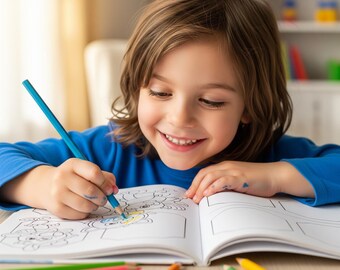 Afdrukbare kleurplaten voor kinderen pdf | ABC-alfabet, cijfers, dieren, voertuigen | Educatief activiteitenboek voor kleuters