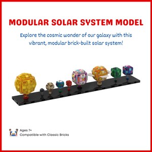 Modelo modular do Sistema Solar - Instruções de montagem em PDF com peças de montar - Presente de astronomia para crianças e adultos