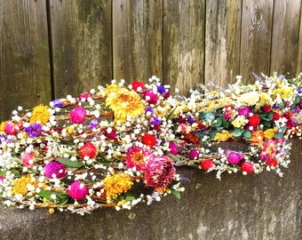 CUSTOM Dried Flower crown, You design your flower crown, tiara, halo, babys breath flowers, Garden Party event, wildflower flower gift crown