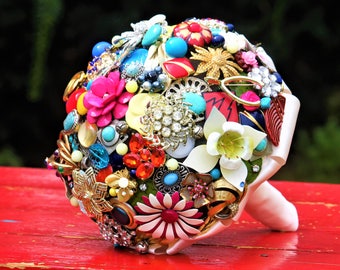 Brooch Bouquet, Broach Bouquet, Vintage Jewelry Wedding Bouquet, Bright Bouquet, Flower Bouquets, Wedding Flowers