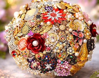 Custom Vintage Brooch Bridal Bouquet