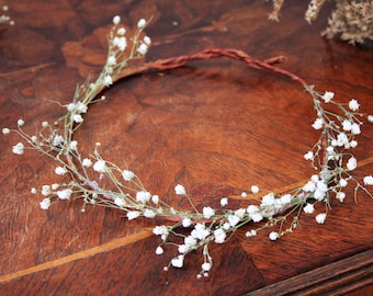 Babys Breath Crown Lavender Eucalyptus Crown Dried Babys Etsy