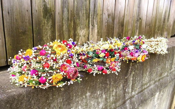 Custom Dried Flower Crown, Baby's Breath Tiara, Garden Party Halo