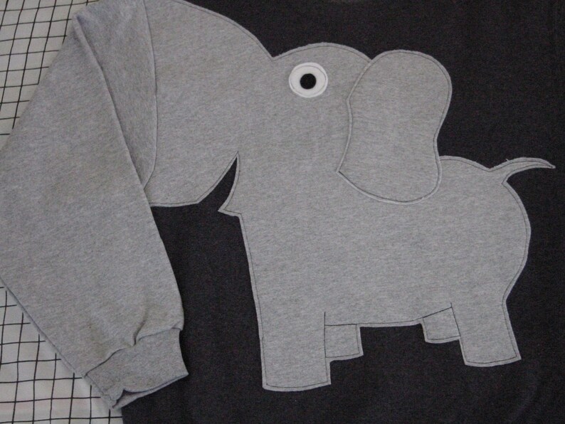 Elephant sweatshirt with a trunk arm. elephant shirt elephant Etsy