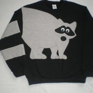 Waschbär Sweatshirt, Waschbären Schwanz Sweatshirt, Sweatshirt für Erwachsene, Unisex klein, medium. groß, XL