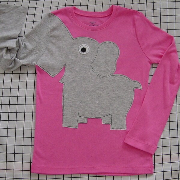 Elephant trunk sleeve childrens size 7/8 crewneck PINK girls