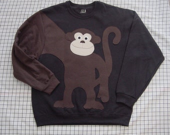 MONKEY sweatshirt,monkey shirt, monkey jumper, Adult size You Choose Color and size, Year of the Monkey, back to school