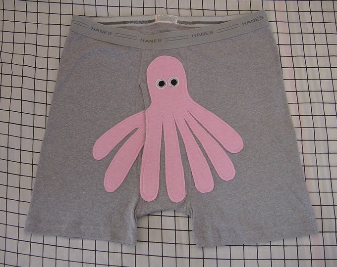 Mr. Octopants the SEVEN Legged Octopus Mens Appliqued Boxer Etsy