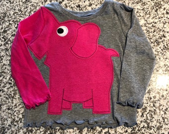 CLEARANCE infant elephant trunk sleeve shirt gray and pink size 12 months FREE US shipping