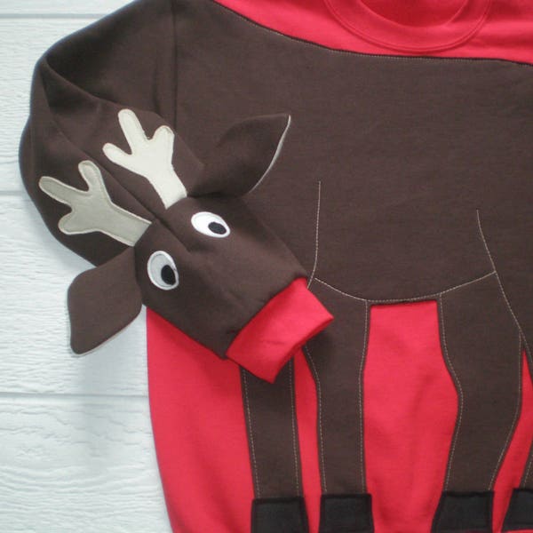 Reindeer Names Crewneck Sweater (Dark Green)