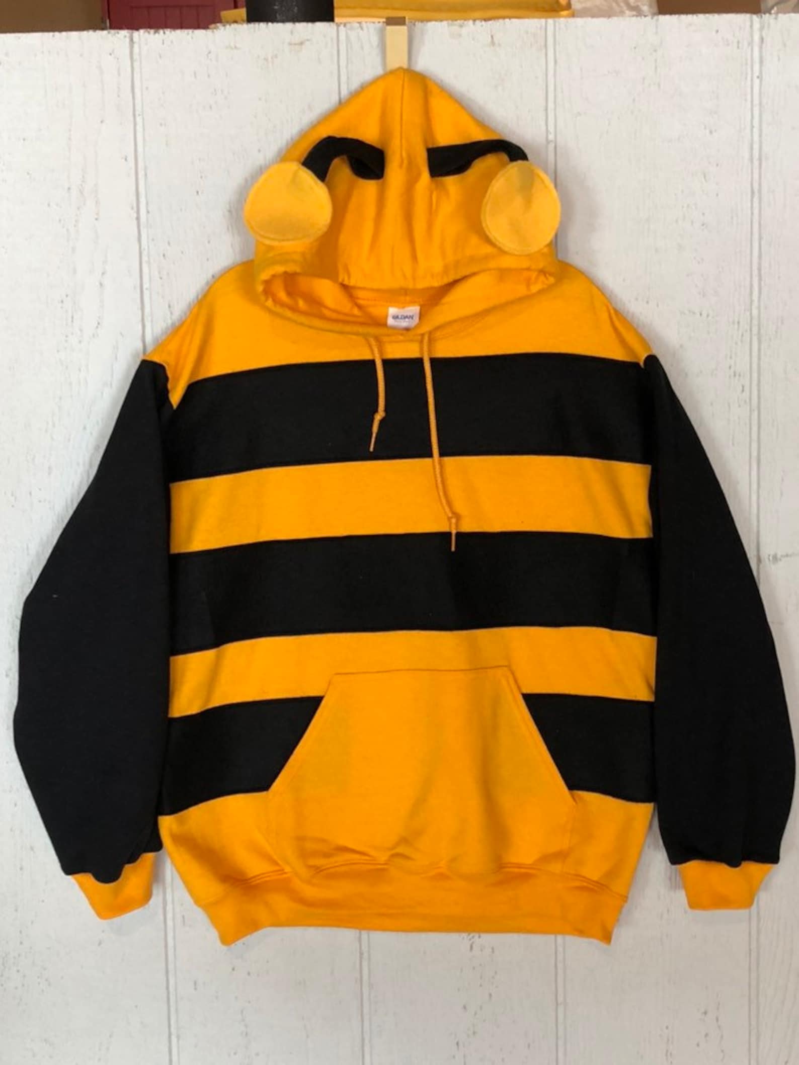 Bumble Bee hooded sweatshirt bee hoodie yellow with black Etsy