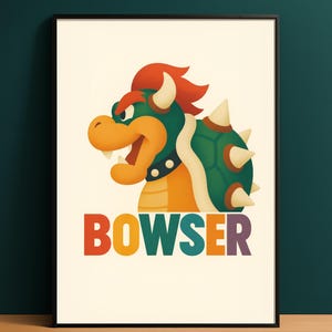 Bowser Wall Art | Super Mario Bros Digital Print - Instant Download