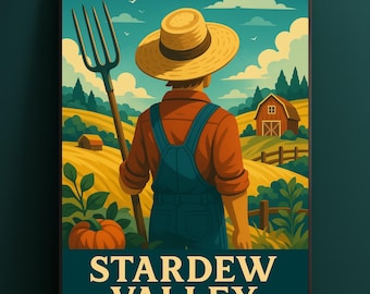 Stardew Valley Wall Art | Cozy Farm Digital Print |  Video Game Poster - Digital Download