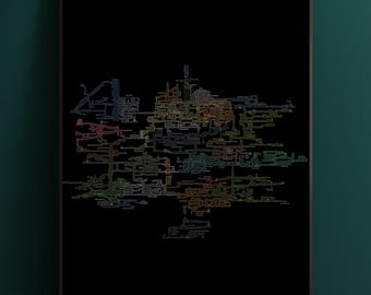 Hollow Knight Silksong Map Poster: Pharloom Digital Print (Digital Download)