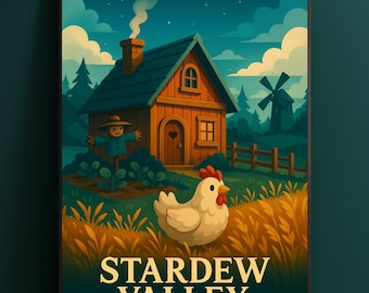 Stardew Valley Farmhouse Art Print: Cozy Gamer Room Decor (Digital Download)