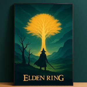 Elden Ring Poster: Erdtree Landscape Art - Gamer Room Decor (Digital Download)