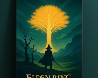 Elden Ring Poster: Erdtree Landscape Art - Gamer Room Decor (Digital Download)