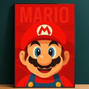Super Mario Poster: Retro Video Game Wall Art (Digital Print