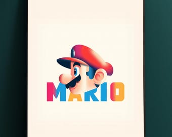 Super Mario Poster: Retro Video Game Wall Art (Digital Print