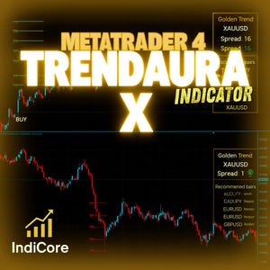 TrendAura X MT4 | MetaTrader Buy/Sell Indicator | ATR-Based Take Profit | Auto Trend Detection System | Gold Entry Tool