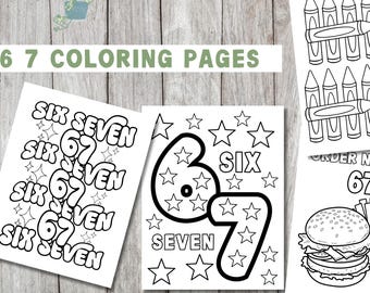 6 7 Coloring Page - Printable Kids Coloring Pages (Digital Download)