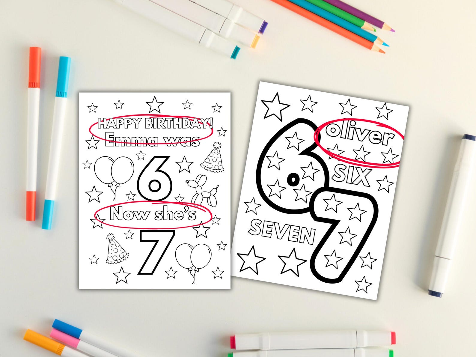 6 7 Coloring Page for Kids - Printable Custom Coloring Pages, Editable