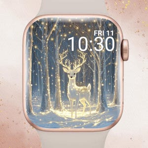 Magical Winter Deer Apple Watch Face, Christmas Apple Watch Wallpaper, Festive Apple Watch Background, Xmas Apple Watch, Gorgeous Deer Watch
