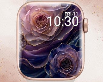 Elegant Rose Apple Watch Wallpaper, Sparkly Rose Apple Watch Face, Sparkly Floral Apple Watch Wallpaper, Sparkly Flower Apple Watch Face