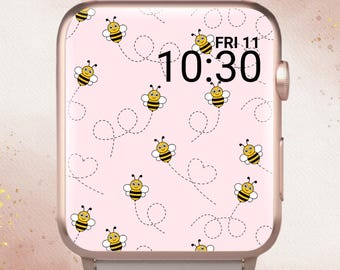 Papier peint Apple Watch abeille mignonne, cadran Apple Watch abeille mignonne, adorable papier peint Apple Watch abeille abeille, cadran Apple Watch abeille, cadran printemps Apple Watch