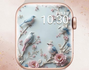 3D Spring Bird Apple Watch Wallpaper, Gorgeous Spring Apple Watch Face, Aesthetic Apple Watch Wallpaper, 3D Apple Watch, Birds Apple Watch